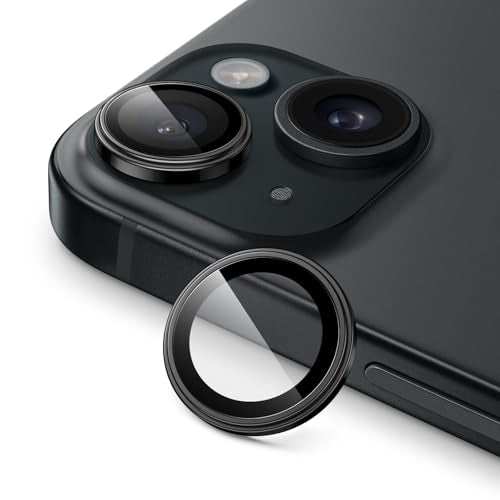 JETech Camera Lens Protector for iPhone 15/15 Plus, Black, 1 Set