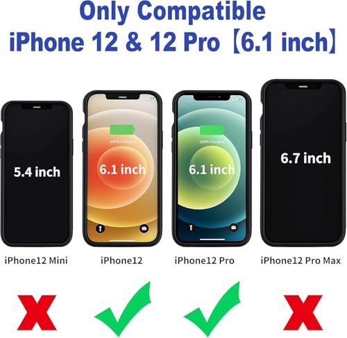 Battery Case for iPhone 12/12Pro, 13800mAh Portable Backup Power Bank Protective Charging Case Rechargeable Extended Battery Charger Cases for iPhone 12/12 Pro