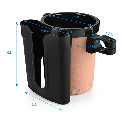 Accmor 3-in-1 Bike Cup Holder with Cell Phone Keys Holder, Bike Water Bottle Holders, Universal Bar Drink Cup Can Holder for Bicycles, Motorcycles, Scooters, Black Beige - color: Black Beige