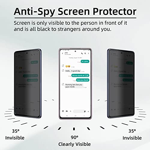 【3+1 Pack】 Designed for Samsung Galaxy S21 FE 5G Privacy Screen Protector,9H Tempered Glass【Not Support Fingerprint Unlock】 Anti-Spy Film Compatible With Samsung S21FE 5G - color: S21FE