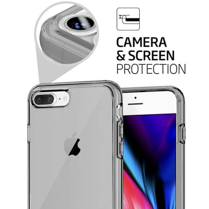 TENOC Phone Case Compatible with iPhone 7 Plus & iPhone 8 Plus, Gray Case Clear Shockproof Protective Bumper Slim Cover for 5.5 Inch - color: Clear Gray, size: iPhone 7/8 Plus