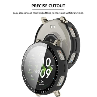 [2-Pack] Case with Tempered Glass Screen Protector Compatible with Amazfit Active 3 Premium, Bumper Full Coverage Protective Hard Dull-Polish PC Cases Face Cover for Amazfit Active 3 Premium
