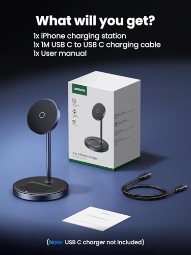 UGREEN MagFlow 2-in-1 MagSafe Compatible Wireless Charging Stand