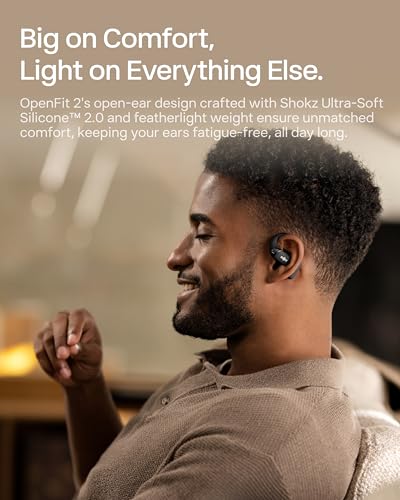 SHOKZ OpenFit 2 Open-Ear Earhook Bluetooth Earbuds, Black,48H Playtime - color: Black, style: Charging：USB-C