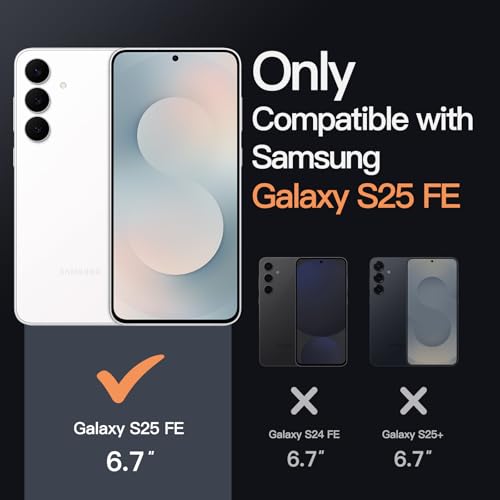 JETech Case for Samsung Galaxy S25 FE, Anti-Yellowing, Clear | Shockproof Protection, Scratch Resistant Hard PC Back, Durable Transparent TPU Bumper - color: Clear, size: Galaxy S25 FE