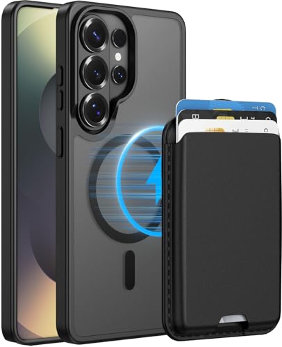 Magnetic for Samsung Galaxy S26 Ultra Wallet Case with Card Holder﻿ | Compatible with MagSafe, Shockproof Phone Cover with Detachable RFID Blocking Card Slot, Black - color: Black, size: S26 Ultra 6.9"