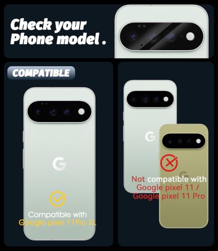 Orzero (3 Pack Camera Lens Protector Compatible for Google Pixel 11 Pro XL, Protector de Cámera Case Friendly Tempered Glass 9H High Definition Microphone Cutout Anti-Scratch - size: Google Pixel 11 Pro XL 6.8 inch