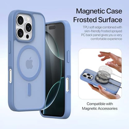 for iPhone 16 Pro Case Wallet, Detachable Magnetic Wallet Case | Compatible with Magsafe, RFID Blocking, Zipper Card Holder, PU Leather Flip Folio Case, Strap Wallet Case, Phone Kickstand - color: Blue, size: iPhone 16 Pro