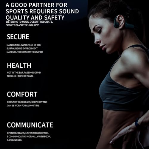 AYI True Bone Conduction Bluetooth Headphones Open Ear Headset Painless Wear Stereo Earphone 11H Playtime Lightweight Stable & Comfortable Sports Headphone for Driving Bicycling Running Skiing-Black - color: B8 Black