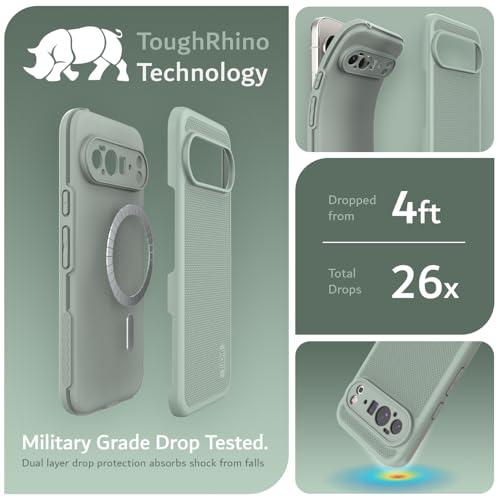 TUDIA MergeGrip [Compatible with Magsafe & Pixelsnap] for Google Pixel 10 Pro XL Case 2025, [Military Grade] Dual-Layer Shockproof Slim Non-Slip Heavy Duty Protective Phone Cases – Green Lily - color: Green Lily, size: Pixelsnap 10 Pro XL