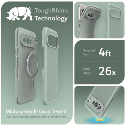 TUDIA MergeGrip [Compatible with Magsafe & Pixelsnap] for Google Pixel 10 Pro XL Case 2025, [Military Grade] Dual-Layer Shockproof Slim Non-Slip Heavy Duty Protective Phone Cases – Green Lily - color: Green Lily, size: Pixelsnap 10 Pro XL