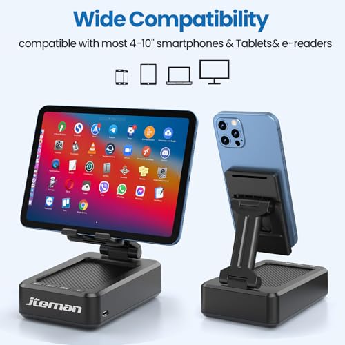 JTEMAN Bluetooth Speaker with Cell Phone Stand,Big Sound & Clear Bass - color: Blue