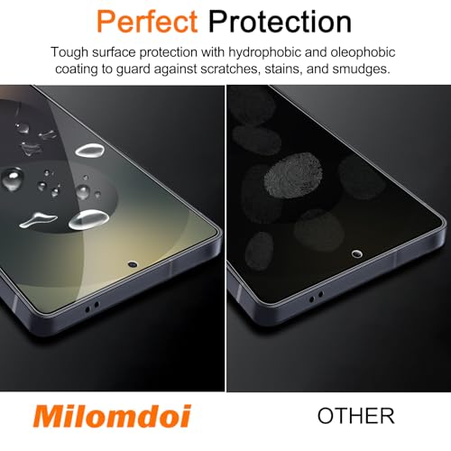 Milomdoi Screen Protector for Samsung Galaxy S25 Ultra,Tempered Glass | 3+3 Pack 9H+Hardness,Camera Lens Protector,Support Fingerprint Unlock,Easy Installation,Case Friendly,Shatterproof No Bubble - size: Galaxy S25 Ultra 6.9 Inch
