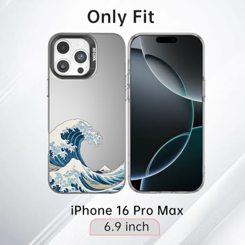 for iPhone 16 Pro Max Case, TPU, Drop Protection, Waves | Matte Silver Back, Shockproof, Fade-resistant, Anti-yellow, Lens Protection, Precise Cutout, Slim grip, Waves - color: Waves, size: iPhone 16 Pro Max