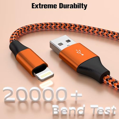 3 Pack 3FT iPhone Charger, Apple MFi Certified iPhone Charger Fast Charging USB to Lightning Cable Nylon Braided iPhone Chargers Cord for iPhone 14 13 12 11 Pro Max Xr Xs 8 and More