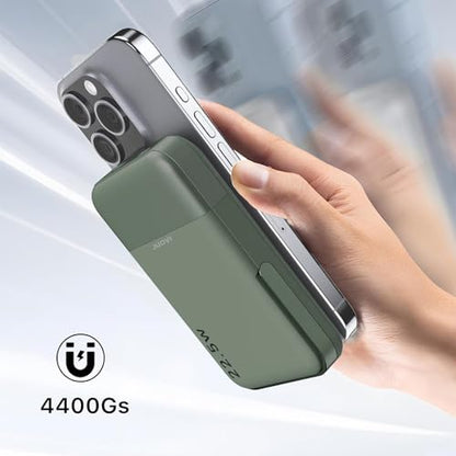 JUOVI for Magsafe Power Bank 10000mAh Portable Charger with Stand - color: Green