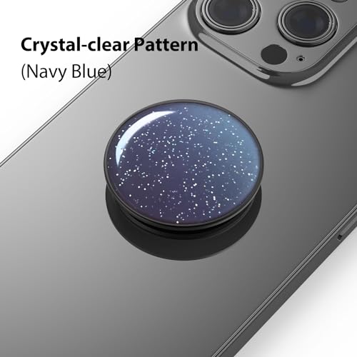Phone Grip Holder, Phone Ring Holder Finger Kickstand, Adjustable Metal Cell Phone Rings Gripper Stand Work with Magnetic Car Mount for iPhone Samsung &Other Phones - Sky Blue - color: Sky Sparkle Blue
