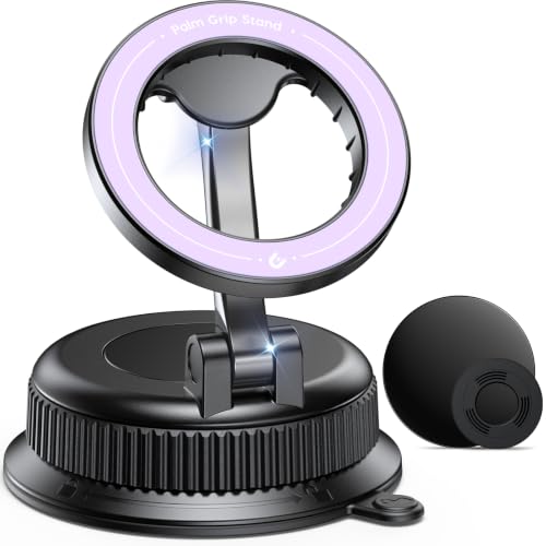 Magnetic Car Phone Holder, for MagSafe Car Mount, Nano Gel Suction - color: Purple