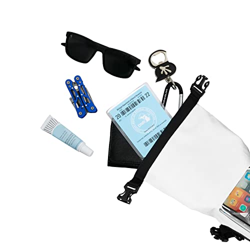 geckobrands Waterproof Phone Tote with 2L Dry Bag and Adjustable Strap – Protect Your Phone and Valuables While on The Go White - color: White