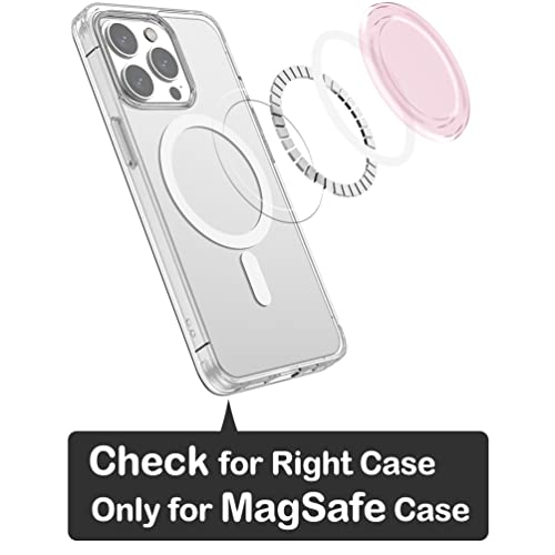 metisinno Magnetic Base Compatible with PopSocket Phone Grips and iPhone MagSafe Cases, Pink Translucent - color: Pink Translucent