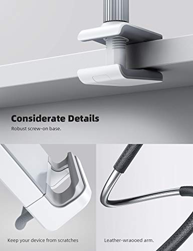 Lamicall Gooseneck Tablet Holder Mount, Quickly Adjustable Bed Flexible Arm - color: Black