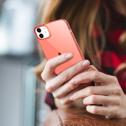 JJGoo Compatible with iPhone 12 Case & 12 Pro Case Clear Soft Transparent Shockproof Protective Slim Thin Bumper Phone Cover for 12 and 12 Pro - 6.1 inch, Clear Red - color: Red