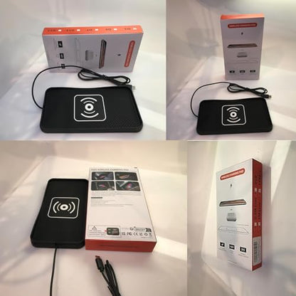 15W Non-Slip Wireless Car Charger Pad Type-C - size: 7" L x 3.5" W - No Adapter - Type C