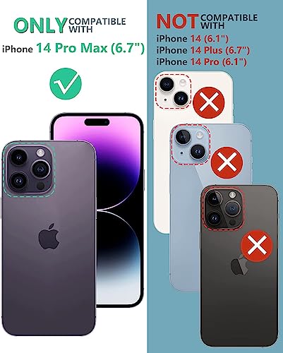 FNTCASE for iPhone 14 Pro Max Case, Built-in Screen Protector, Kickstand | 20FT Military-Grade Drop Protection, Anti-Slip Matte Textured, Rugged Heavy Duty Shockproof TPU Protective Cover - color: Kickstand Blue