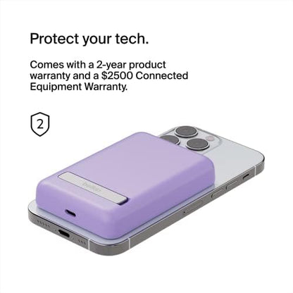 Belkin 5000mAh 7.5W MagSafe Power Bank with Kickstand - color: Purple