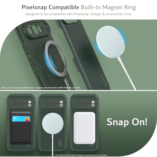 TUDIA MergeGrip [Compatible with Magsafe & Pixelsnap] for Google Pixel 10 Pro XL Case 2025, [Military Grade] Dual-Layer Shockproof Slim Non-Slip Heavy Duty Protective Phone Cases – Pine Green - color: Pine Green, size: Pixelsnap 10 Pro XL