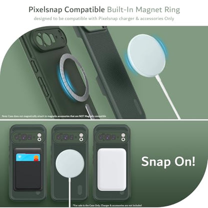 TUDIA MergeGrip [Compatible with Magsafe & Pixelsnap] for Google Pixel 10 Pro XL Case 2025, [Military Grade] Dual-Layer Shockproof Slim Non-Slip Heavy Duty Protective Phone Cases – Pine Green - color: Pine Green, size: Pixelsnap 10 Pro XL
