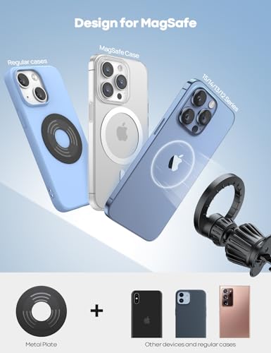 Lamicall for MagSafe Car Mount Vent 20 Super Magnets Accessories for iPhone - color: Black