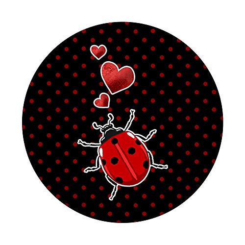 Ladybug Hearts Polka Dots Cute Ladybird Animal Insect Women PopSockets PopGrip: Swappable Grip for Phones & Tablets