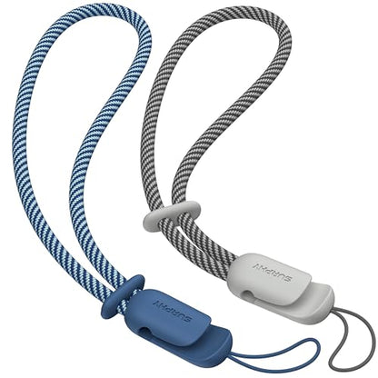 SURPHY 2 Pack Phone Lanyard, Phone Wrist Strap for Case, Camera Wrist Strap - color: Blue Jay & Gray