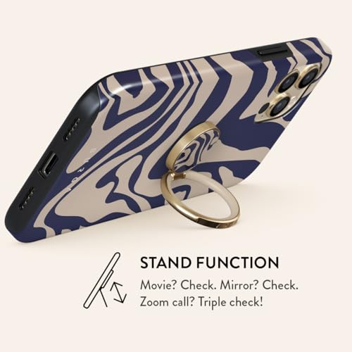 BURGA Cell Phone Ring, Holder Grip and Stand - Finger Phone Grip for Back of Smartphone Case, Kickstand 360 Rotation, Universal Ring for iPhone Samsung Galaxy Huawei Google Pixel, Stylish Accessories - color: Vigilant, style: Gold