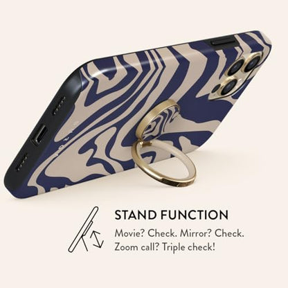 BURGA Cell Phone Ring, Holder Grip and Stand - Finger Phone Grip for Back of Smartphone Case, Kickstand 360 Rotation, Universal Ring for iPhone Samsung Galaxy Huawei Google Pixel, Stylish Accessories - color: Vigilant, style: Gold
