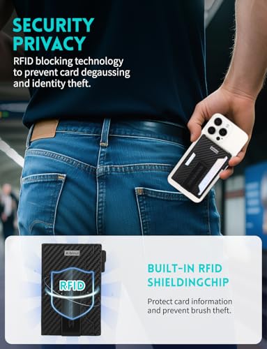 Ridge Wallets for Men,Magsafe Wallet with money clip,Pop up wallet | Magnetic Wallet for iPhone 17/16/15/14/13 Series,Phone wallet Holds 8 Cards & Bills,Ridge Wallet for Fathers day gift ideas - color: Black-02