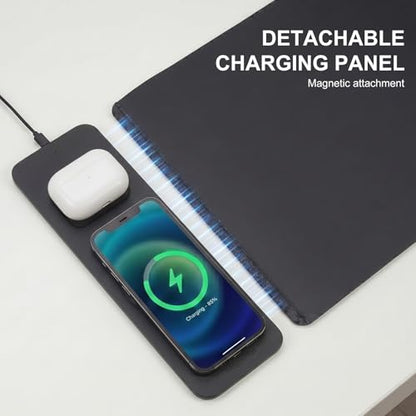 15W Wireless Charging Mouse Pad 31.5"x15.75", Double-Sided Faux Leather - color: NF-Black