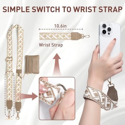 MOLOPPO Detachable Phone Lanyards Crossbody Strap for iPhone for Android - color: Brown