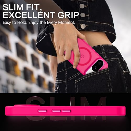 BENTOBEN for Google Pixel 9 Case [Compatible with Magsafe] Translucent Matte Magnetic Pixel 9 Case Slim Thin Shockproof Women Men Girls Boys Protective Phone Cases for Google Pixel 9 6.3", Hot Pink - color: Hot Pink