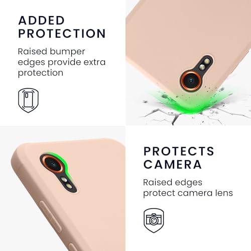 kwmobile Case Compatible with Samsung Galaxy Xcover7 Case - Soft Slim Protective TPU Silicone Cover - Coconut Swirl - color: Coconut Swirl