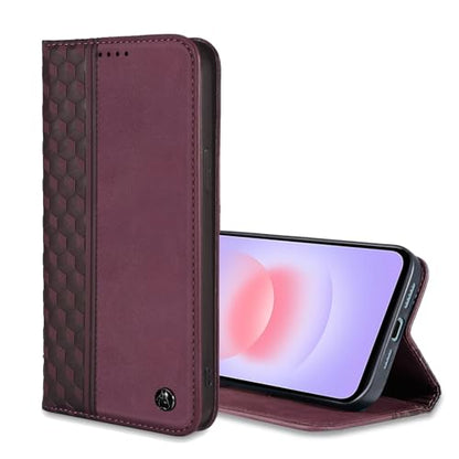 Wallet Case for Samsung Galaxy A27 5G 6.7 inch 2026 - PU Leather Flip Cover with Card Holder Slots, Strong Magnetic Folio Phone Case, Wine Red - color: Wine Red, size: Samsung Galaxy A27 6.7"