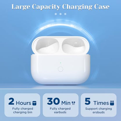 Compatible for AirPods Pro 1st 2nd Gen Wireless Charging Case, L Charging Port Replacement for Airpod Pro 2 Charging Case with Bluetooth Pairing Sync Button - size: 2.39"(Pro 2 Case-L)