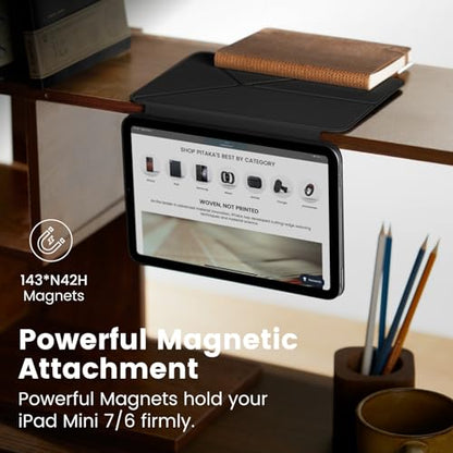 PITAKA for iPad mini A17 Pro Case, 4 Intuitive Angles, Folio2-Black - color: Black