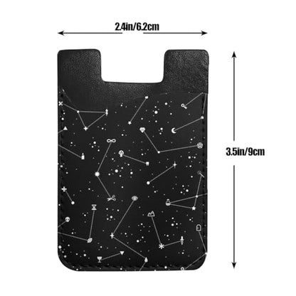 Black Constellations Phone Credit Card Holders Sleeve Adhesive Wallet Compatible with Most Back of Phones - color: Black Constellations