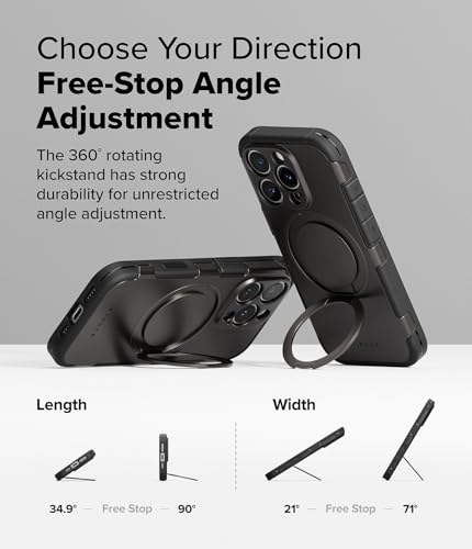 Ringke for iPhone 16 Pro Case [Alles Gunmetal] | Compatible with MagSafe, 360° Rotating Kickstand, Camera Control Capture Button Protection, Powerful Magnet - color: Gunmetal, size: iPhone 16 Pro