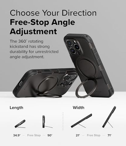 Ringke for iPhone 16 Pro Case [Alles Gunmetal] | Compatible with MagSafe, 360° Rotating Kickstand, Camera Control Capture Button Protection, Powerful Magnet - color: Gunmetal, size: iPhone 16 Pro