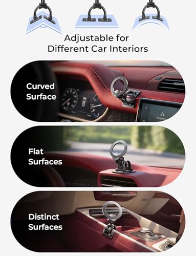 LISEN for MagSafe Car Phone Mount -Strong Magnets Magnetic Phone Holders for Your Car 2-in-1 Vent Dashboard Magnet Cell Phones Holder Mounts Car Accessories fit Note 18 iPhone 17 Pro Max Carbon Fiber - color: NEW Upgraded-Carbon Fiber