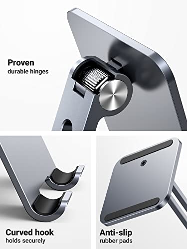 UGREEN Tablet Stand Compatible for iPad Desk Stand Holder Adjustable Aluminum Thicker Base Compatible with iPad Pro Air Mini 13 12.9 11 Inch Home Office Desk Accessories Grey - color: Grey
