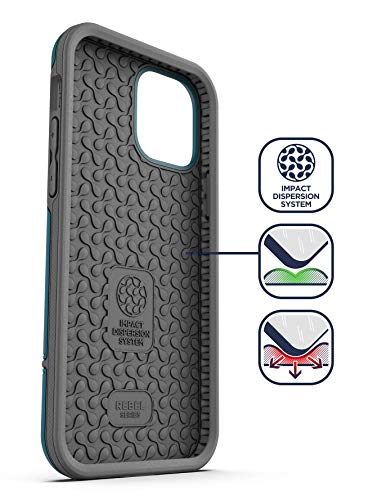 Encased Compatible with iPhone 12 Pro Belt Clip Protective Holster Case (2020 Rebel Armor) Heavy Duty Rugged Full Body Cover with Holder (Blue) - color: Blue, size: iPhone 12 Pro